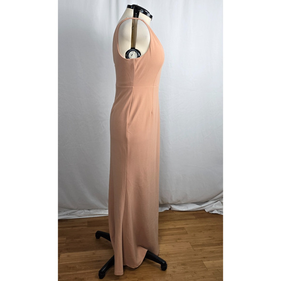 Lulus Formal Party Dress Women's XL Peach Sleeveless Maxi Deep V-Neck NWT - Picture 9 of 16